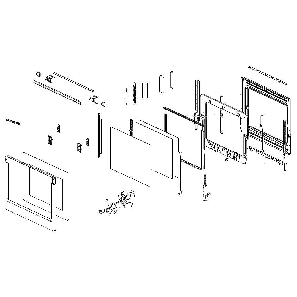 Part #dg94-01650A, Wall Oven Door Assembly