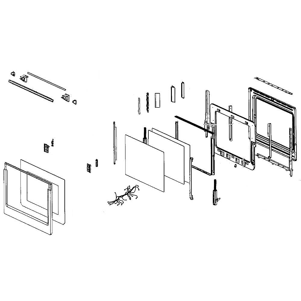 Part #dg94-01651A, Wall Oven Door Assembly (Black)