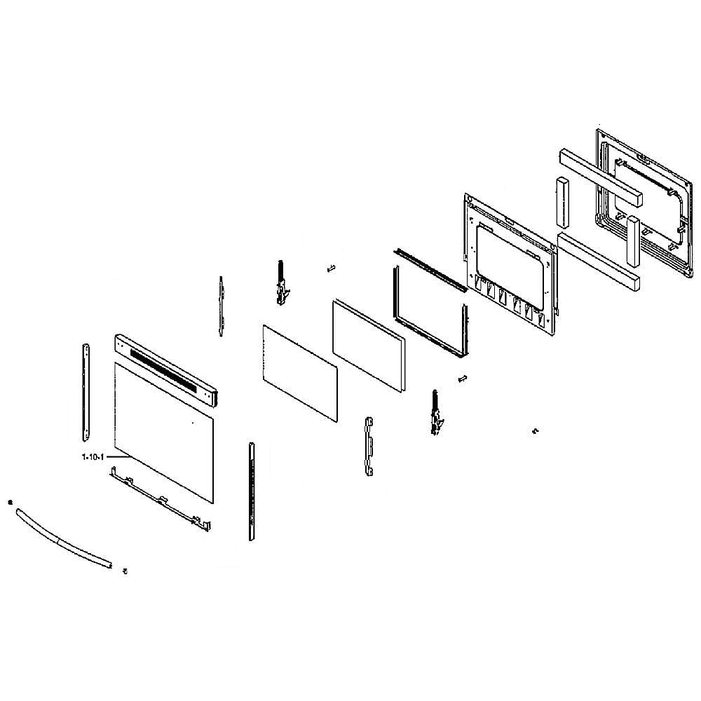 Part #dg94-01691A, Samsung Range Oven Door Assembly / 36.22 x 12.20 x 28.74