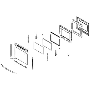 Samsung Range Oven Door Assembly DG94-01691A