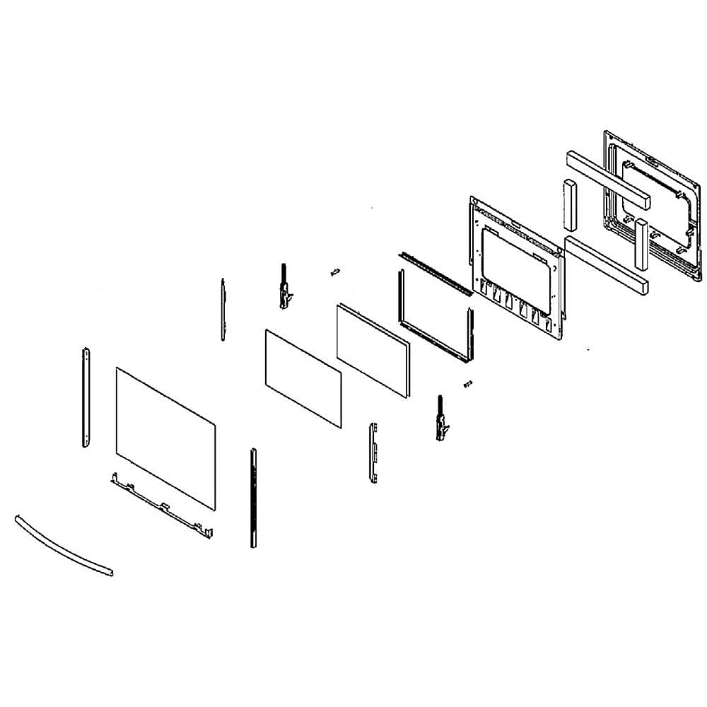 Part #dg94-01710A, Samsung Range Oven Door Assembly