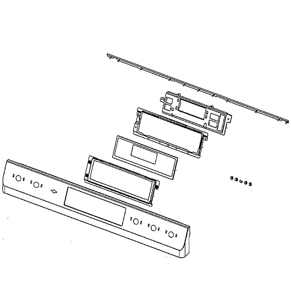 Part #dg94-01727A, Range Control Panel Assembly / 33.86 x 9.45 x 6.69