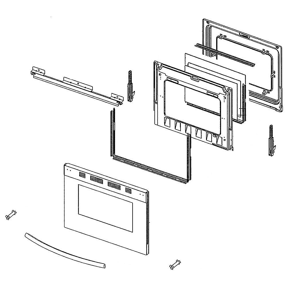 Part #dg94-02228A, Samsung Range Oven Door Assembly