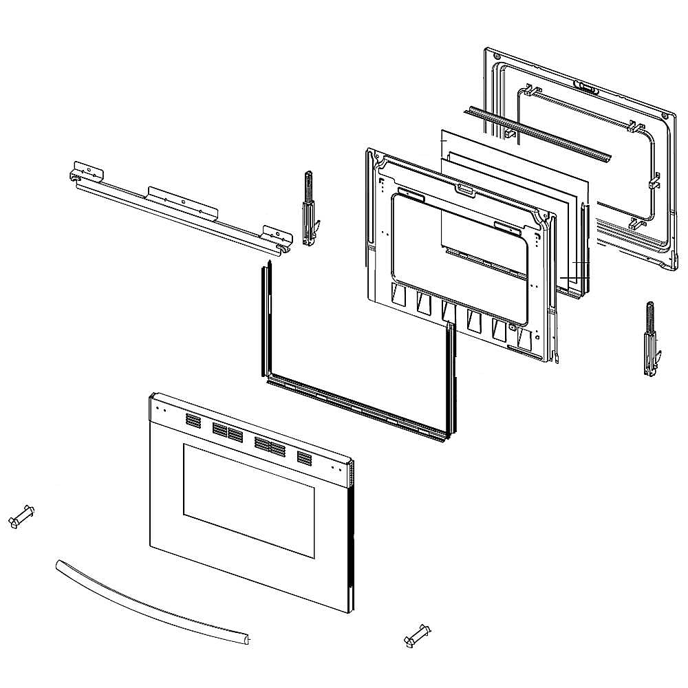 Part #dg94-02229A, Samsung Range Oven Door Assembly (White)