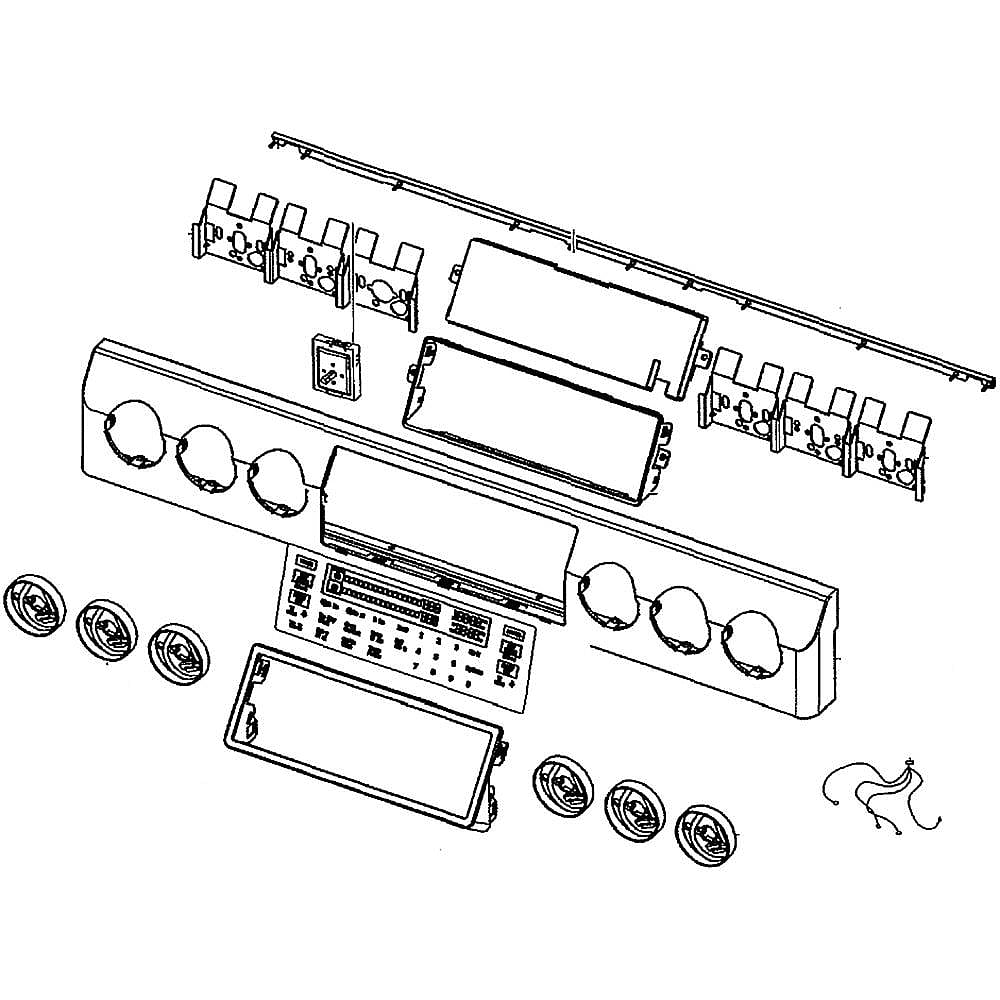 Part #dg94-02281A, Range Control Panel Assembly / 9.61 x 6.85 x 34.17