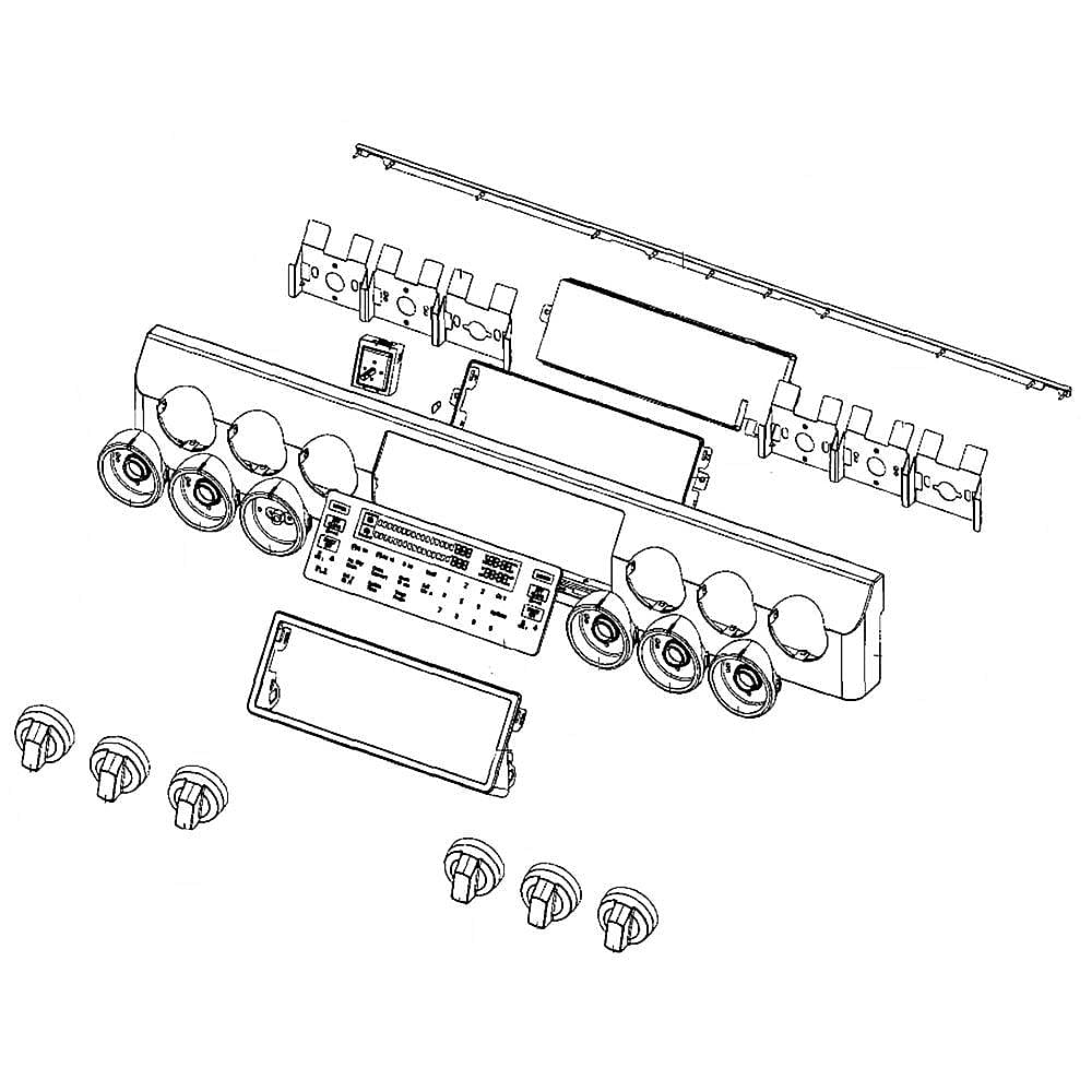 Part #dg94-02618A, Range Control Panel Assembly (Replaces Dg94-00967A) / 3.86 x 2.76 x 13.43