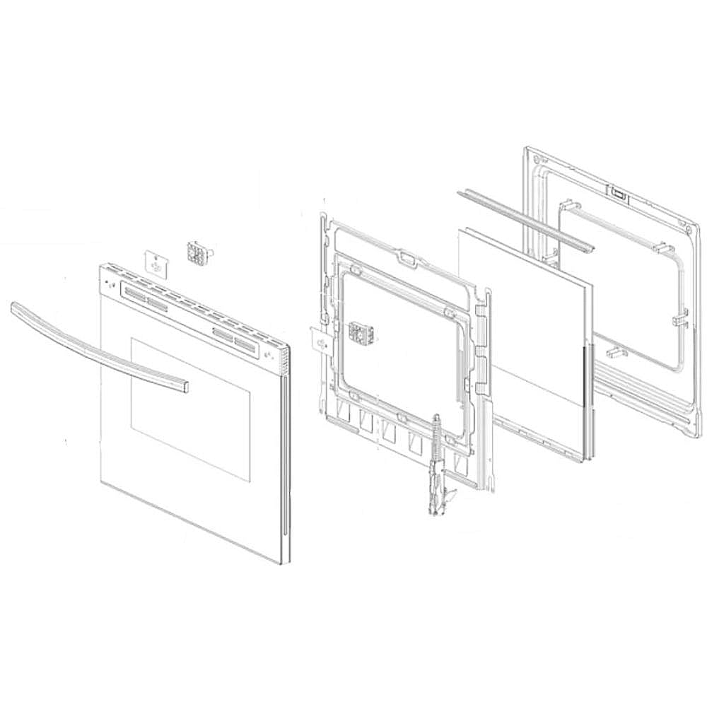 Part #dg94-03596A, Samsung Range Oven Door Assembly