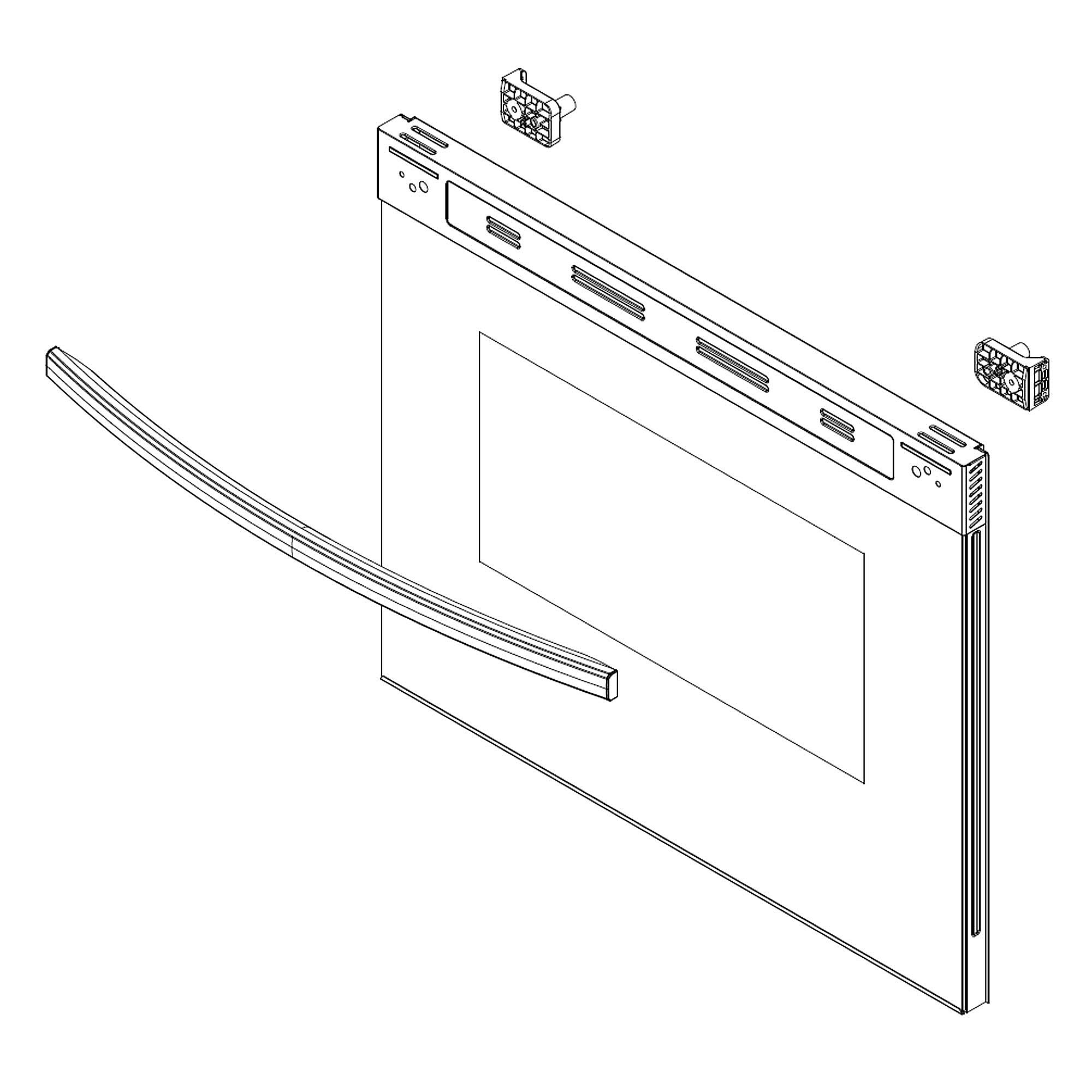 Part #dg94-04079A, Range Oven Door Outer Panel Assembly