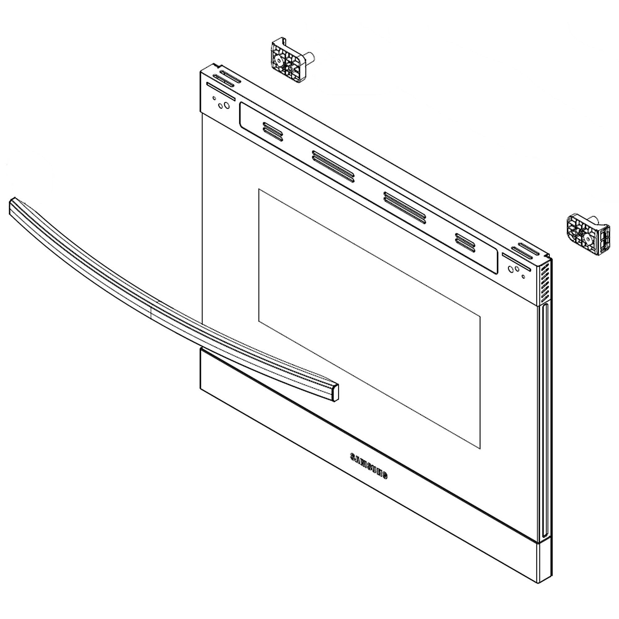 Part #dg94-04084B, Range Oven Door Outer Panel Assembly