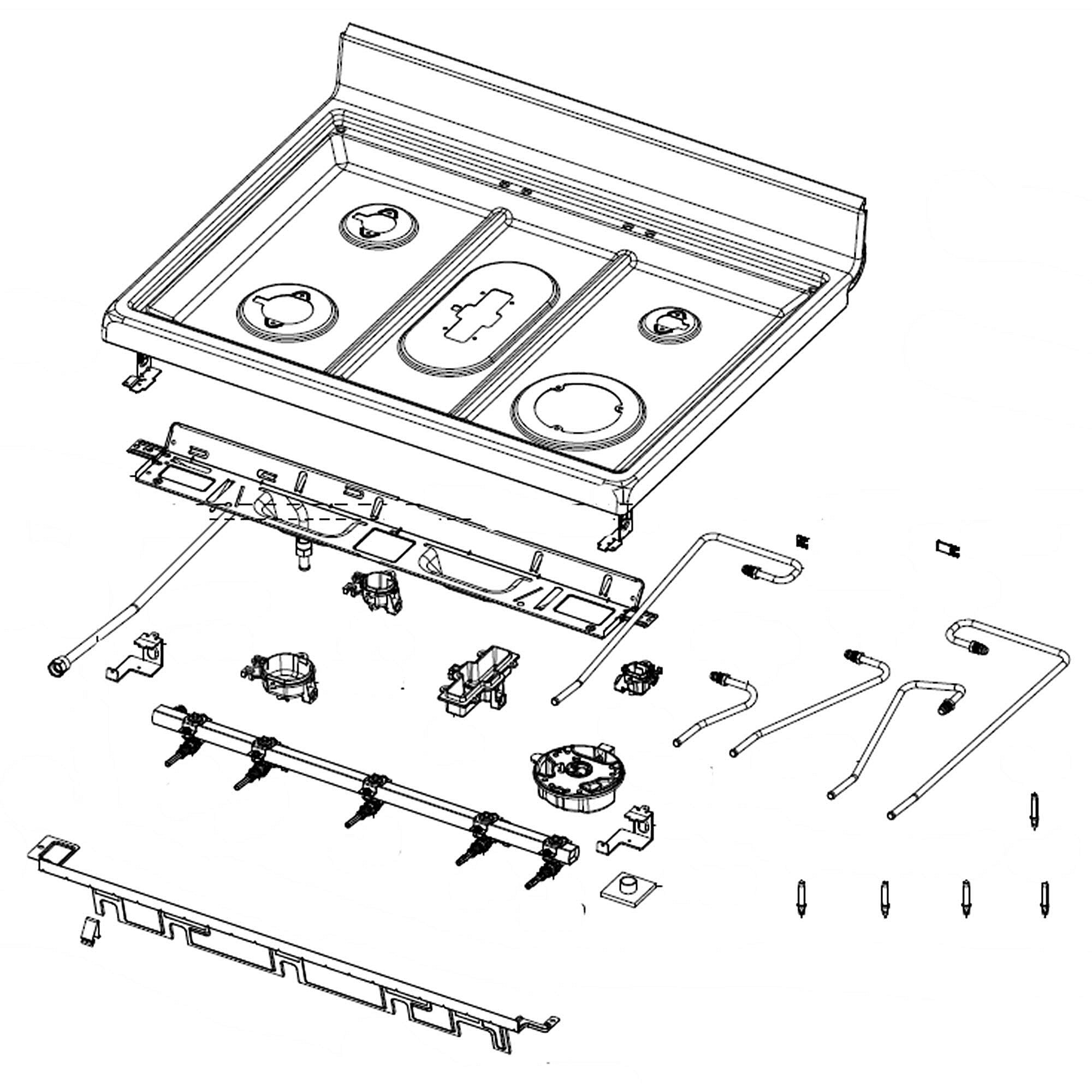 Part #dg94-04116A, Samsung Range Main Top