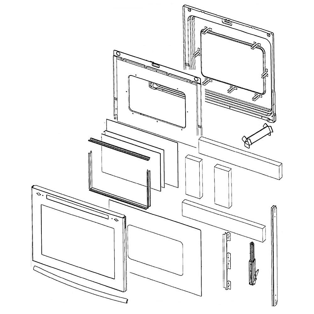 Part #dg9400223F, Range Oven Door Assembly