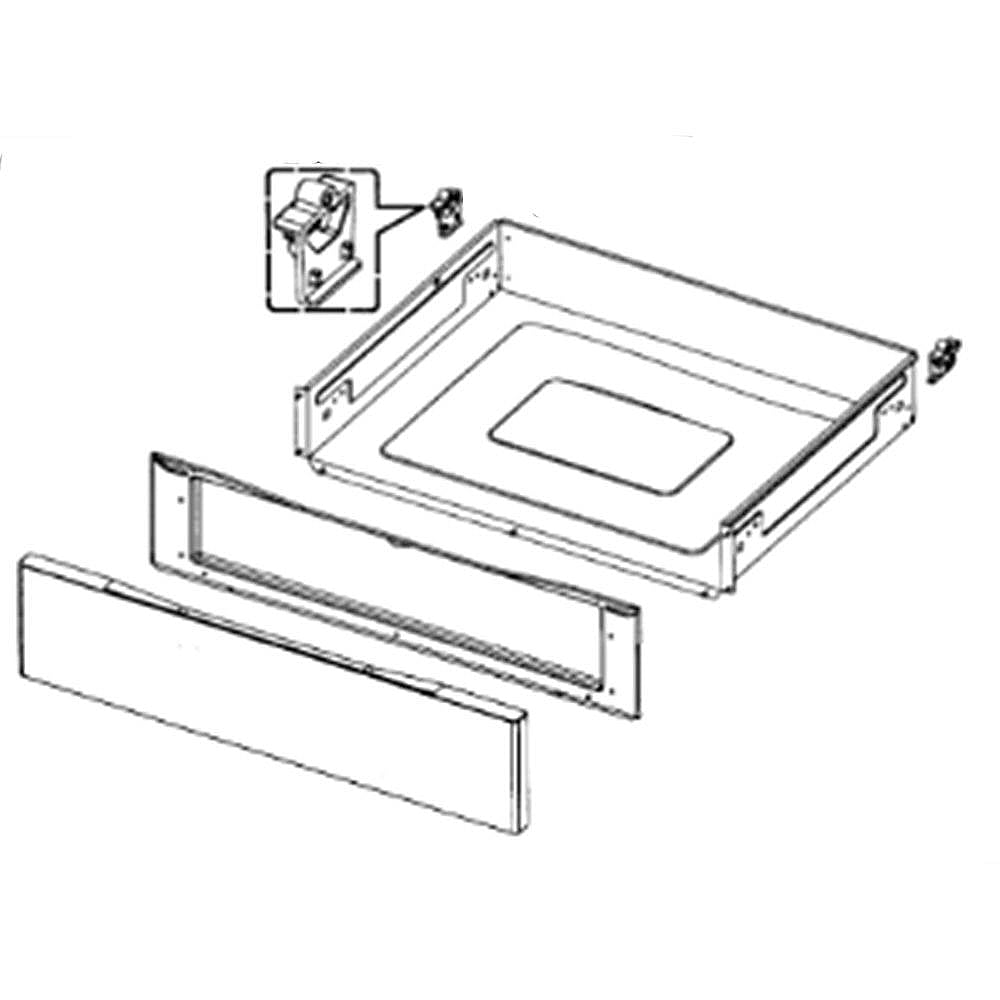 Part #dg97-00053V, Range Drawer Assembly