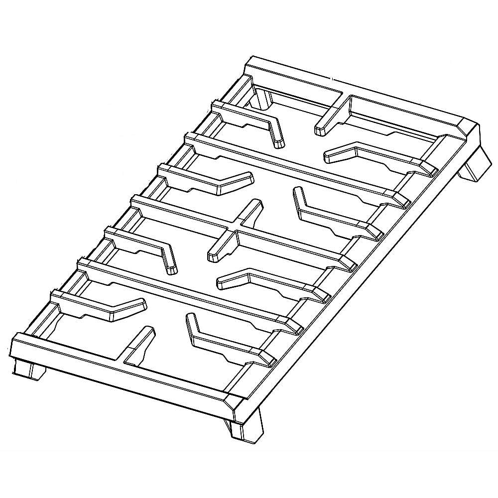 Part #dg98-01192A, Cooktop Burner Grate, Right / 16.93 x 9.84 x 2.17