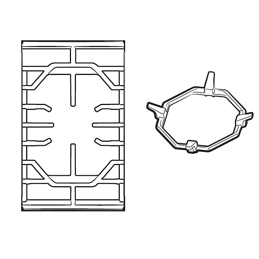 Part #dg98-01194B, Cooktop Burner Grate Assembly, Center
