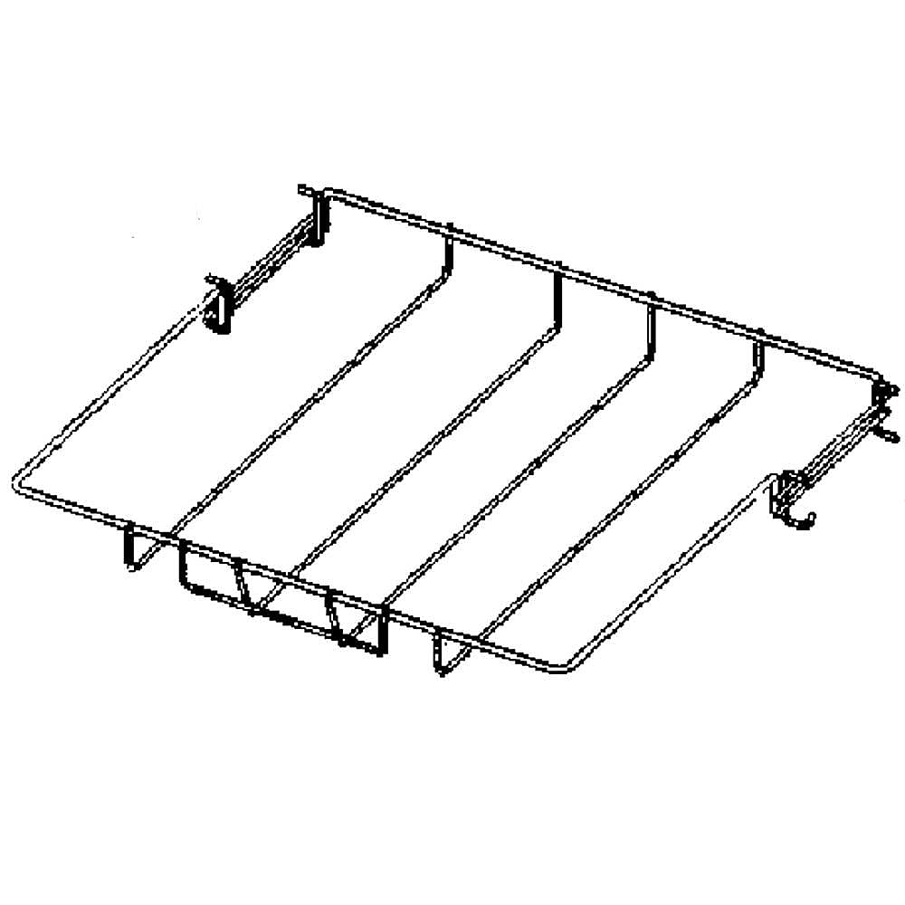 Part #dd66-00118A, Dishwasher Utensil Rack Frame And Roller Assembly