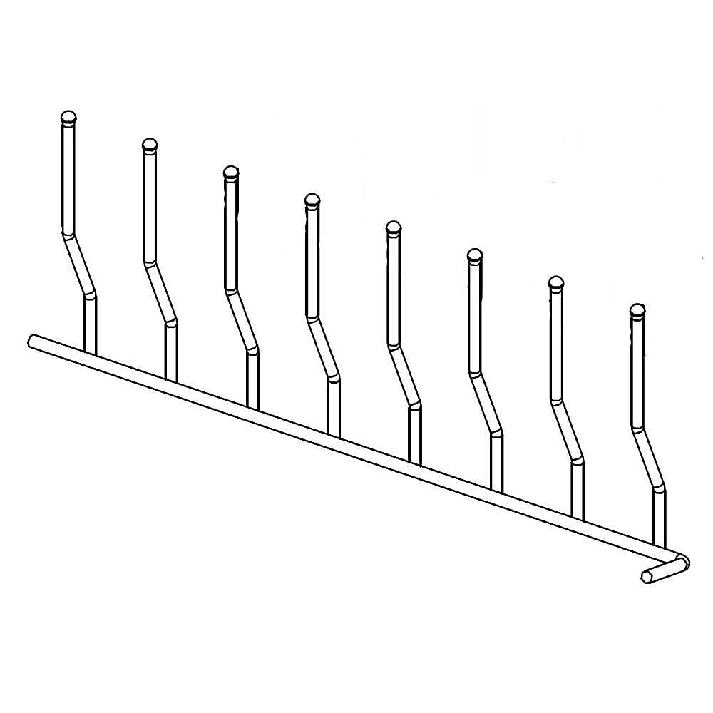 Part #dd67-00187A, Dishwasher Folding Tine Row, Left Front