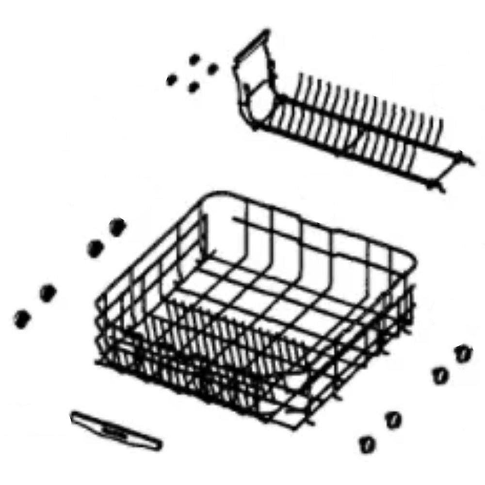 Part #dd82-01075A, Dishwasher Dishrack Assembly, Lower / 36.22 x 12.60 x 28.74