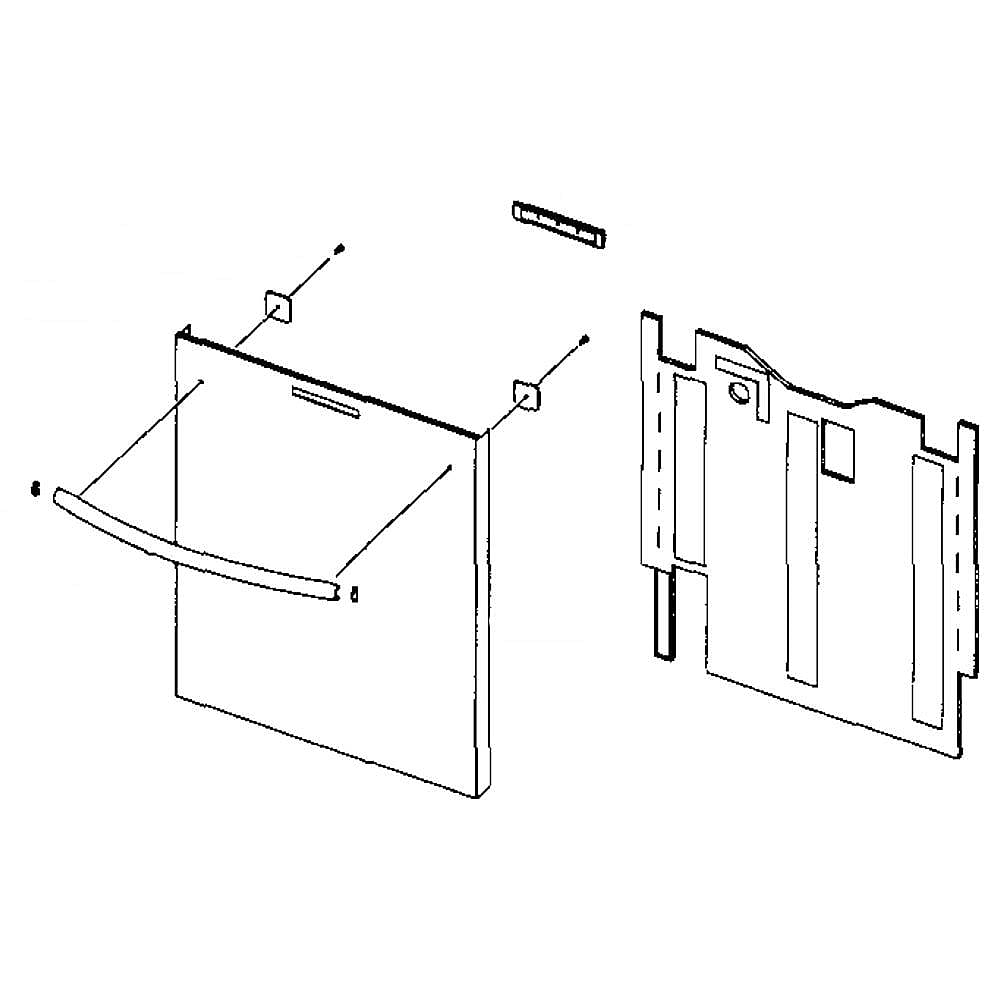 Part #dd82-01089A, Samsung Dishwasher Door Outer Panel Assembly