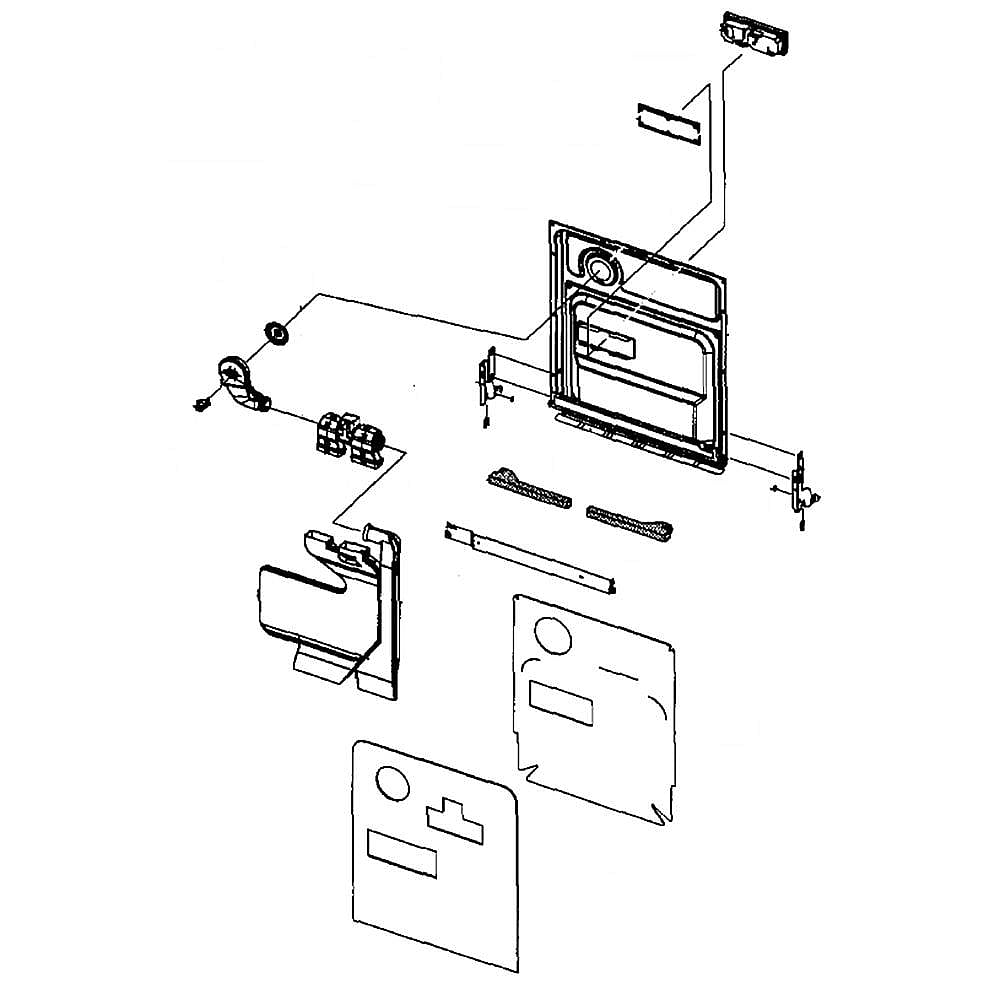 Part #dd82-01090A, Dishwasher Door Inner Panel Assembly / 7.87 x 5.91 x 3.94