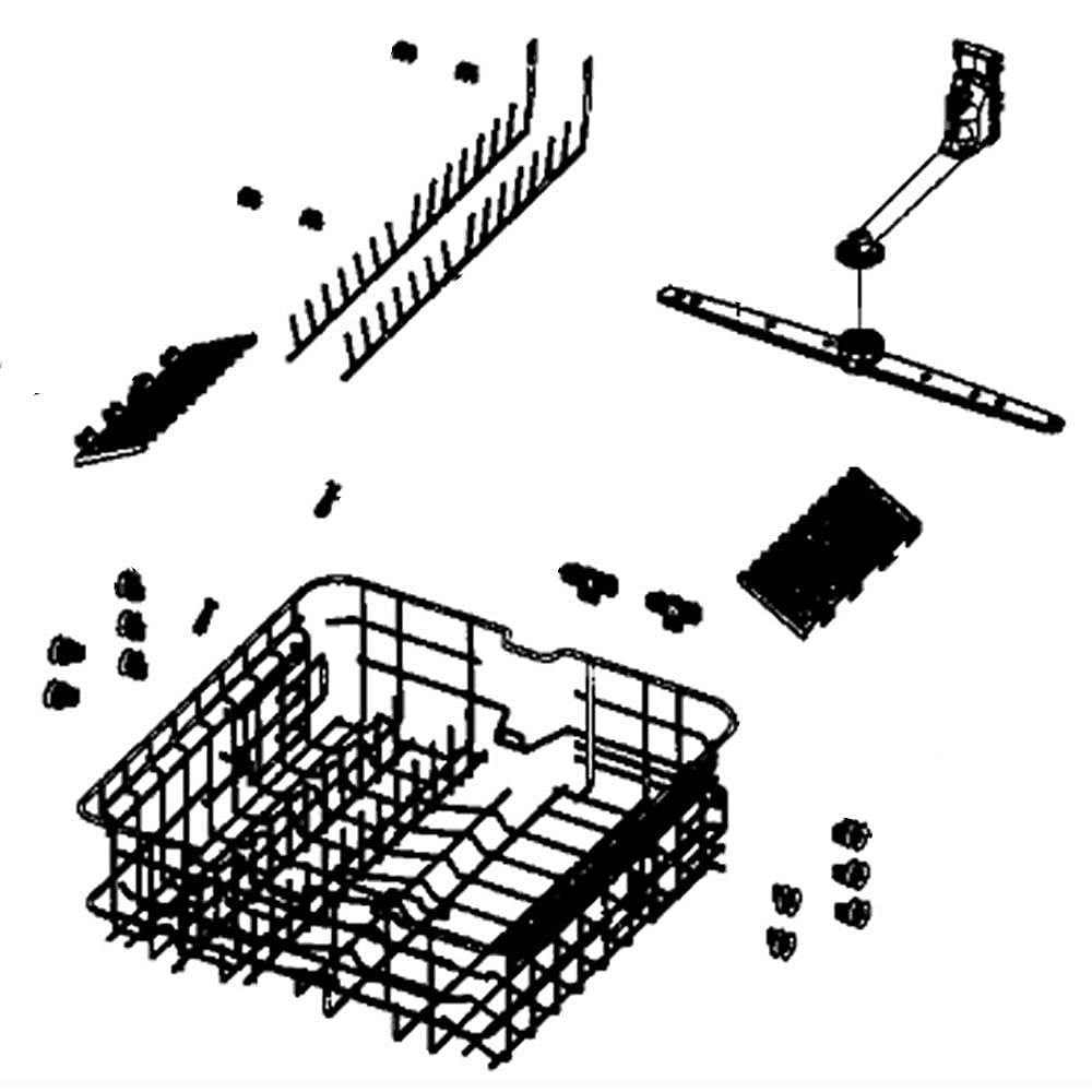 Part #dd82-01244A, Dishwasher Dishrack Assembly, Upper