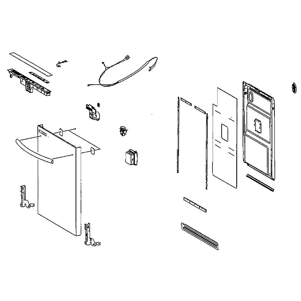 Part #dd82-01374A, Samsung Dishwasher Door Assembly