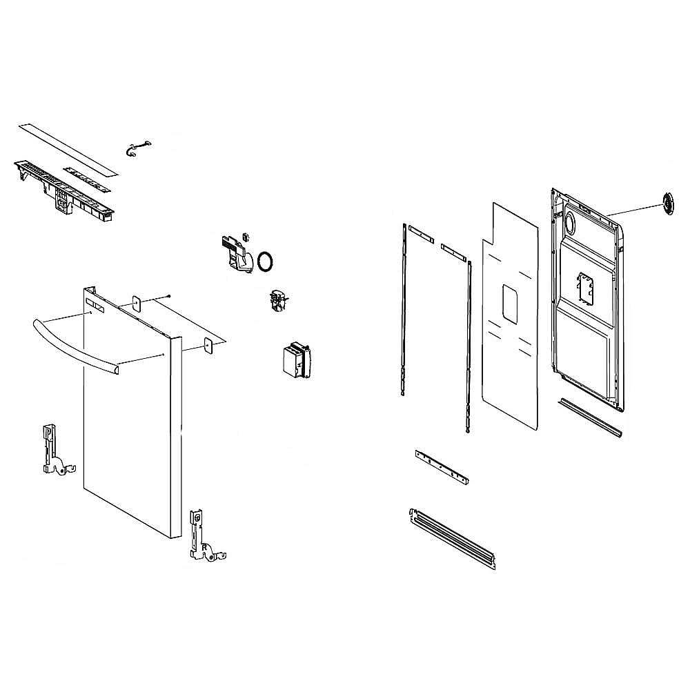 Part #dd82-01374B, Dishwasher Door Assembly / 33.00 x 27.00 x 10.00