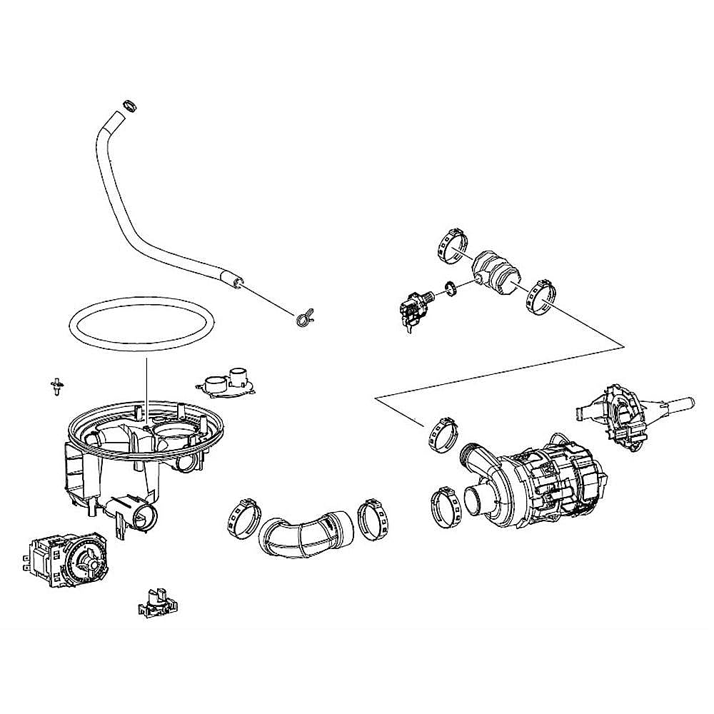 Part #dd82-01376B, Dishwasher Sump And Motor Assembly