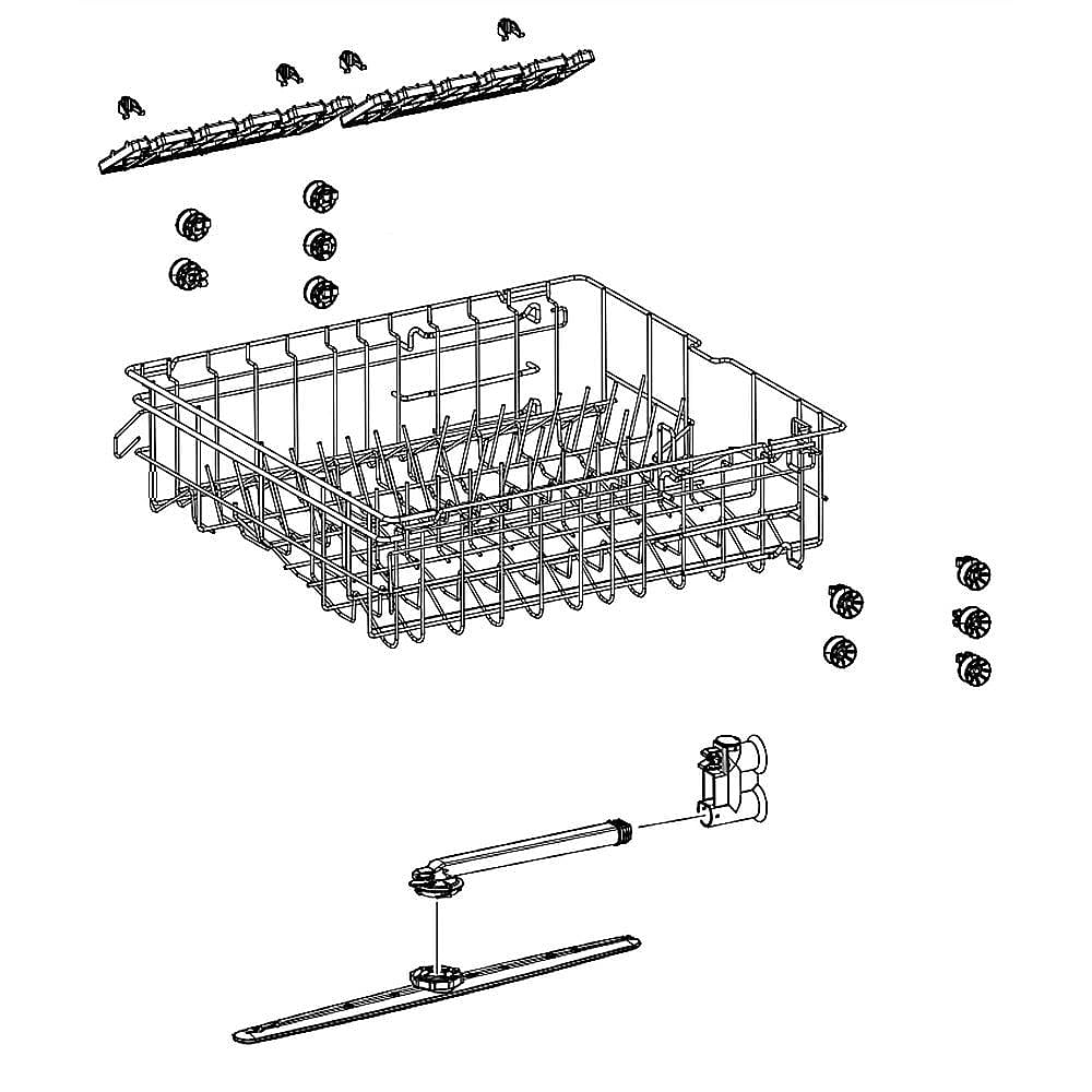 Part #dd82-01385B, Samsung Dishwasher Dishrack, Center