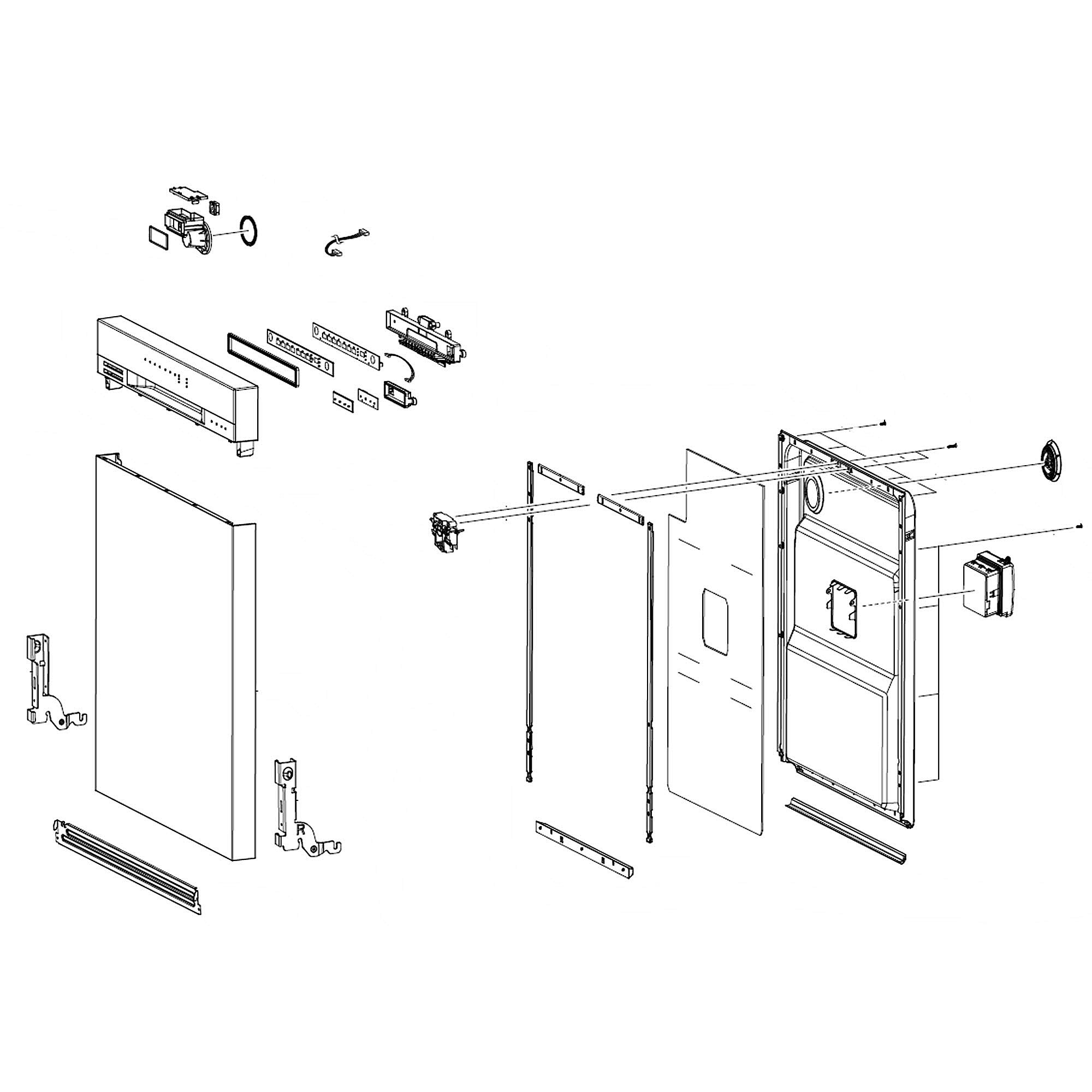 Part #dd82-01595A, Samsung Dishwasher Door Assembly