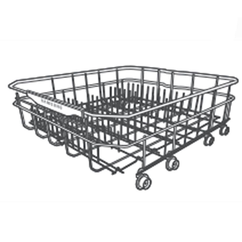Part #dd97-00185B, Dishwasher Dishrack Assembly, Lower / 27.56 x 24.41 x 7.87