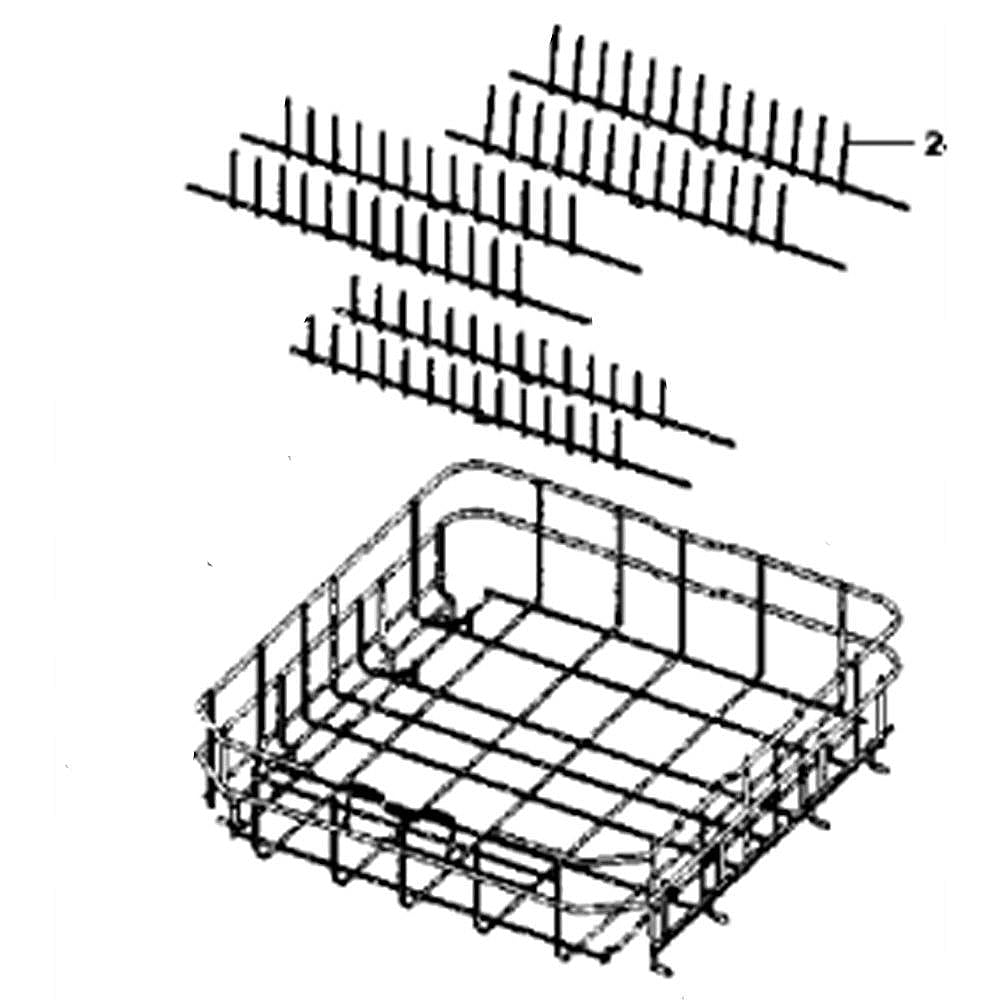 Part #dd97-00197A, Dishwasher Dishrack, Lower