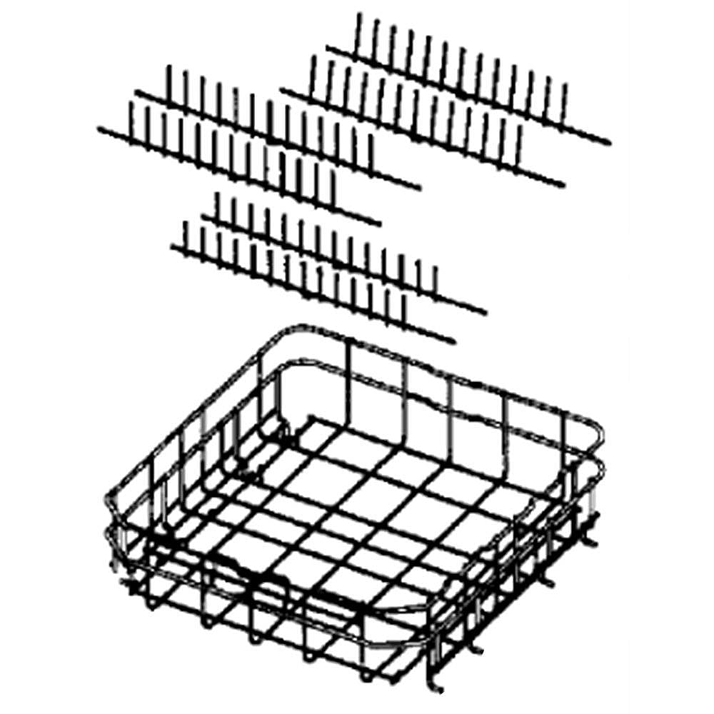 Part #dd97-00197B, Dishwasher Dishrack, Lower
