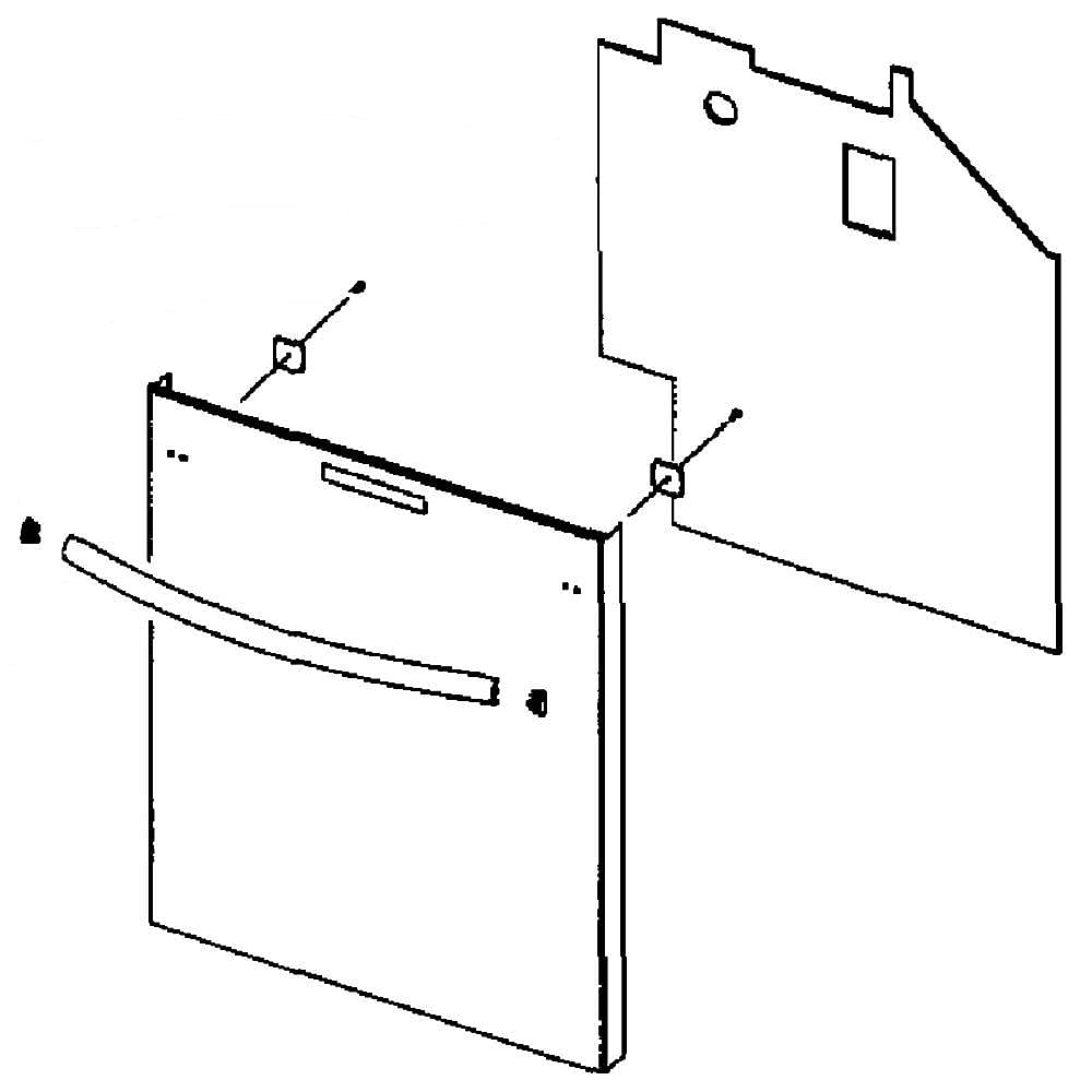 Part #dd97-00203A, Dishwasher Door Outer Panel Assembly