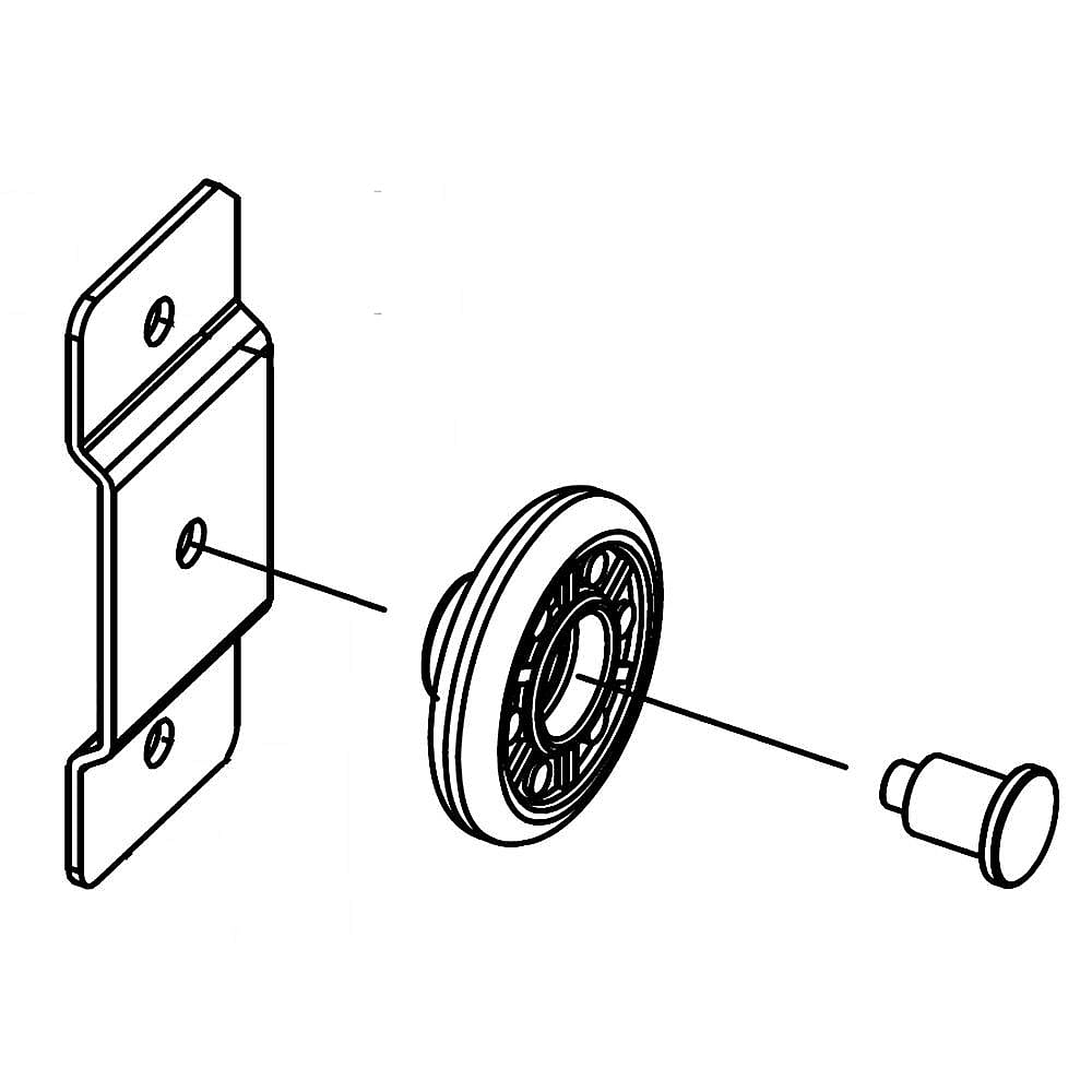 Part #dd97-00387A, Dishwasher Dishrack Track Roller Assembly