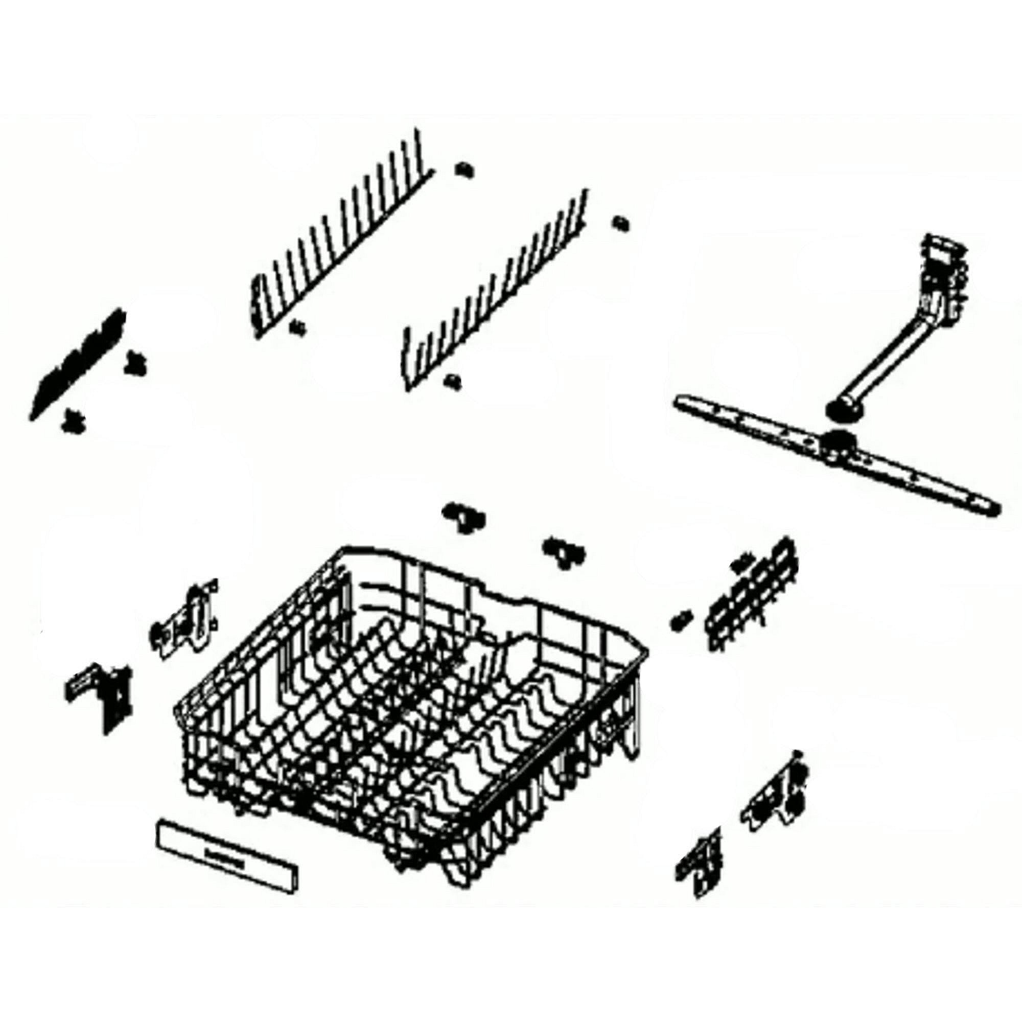 Part #dd97-00504A, Dishwasher Dishrack Assembly, Center