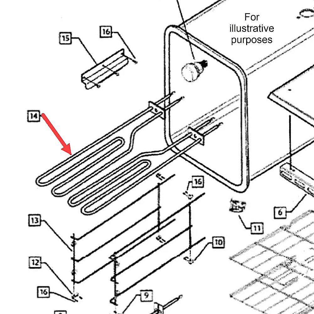 Part #211846, Fisher & Paykel Range Broil Element