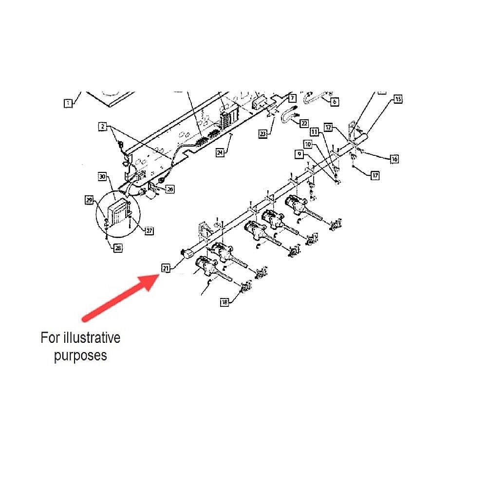 Part #212361, Fisher & Paykel Gas Grill Manifold