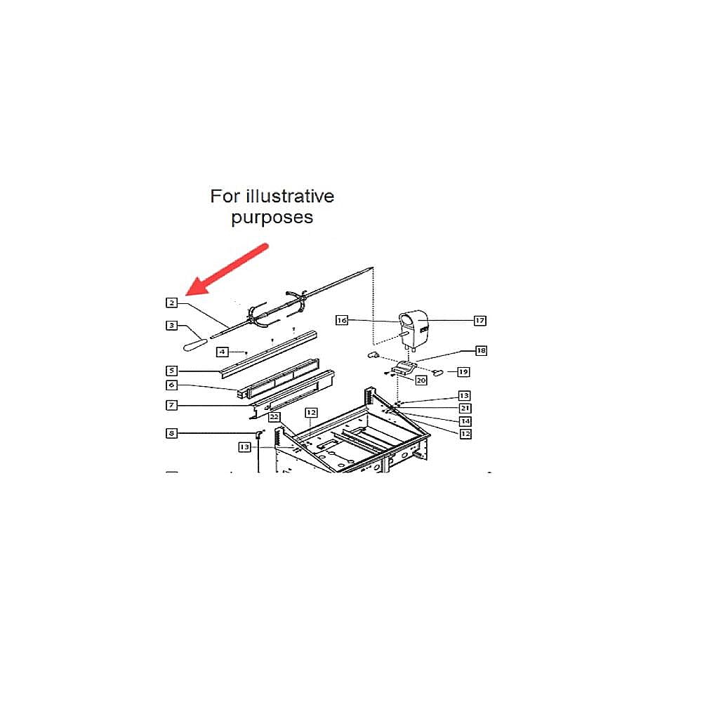 Part #212930, Fisher & Paykel Gas Grill Rotisserie Assembly