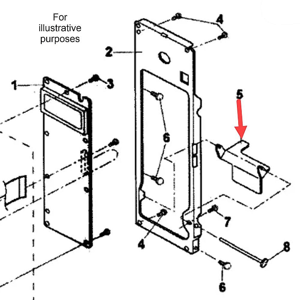 Part #212984, Fisher & Paykel Microwave Door Latch Lever