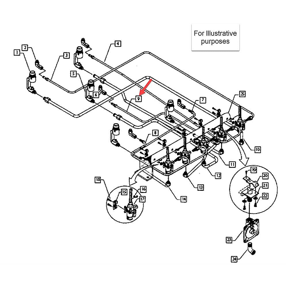 Part #216711, Dcs Fisher & Paykel Range Gas Tubing