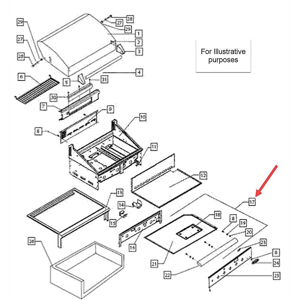 Part #224783, Dcs Fisher & Paykel Gas Grill Drip Pan Assembly
