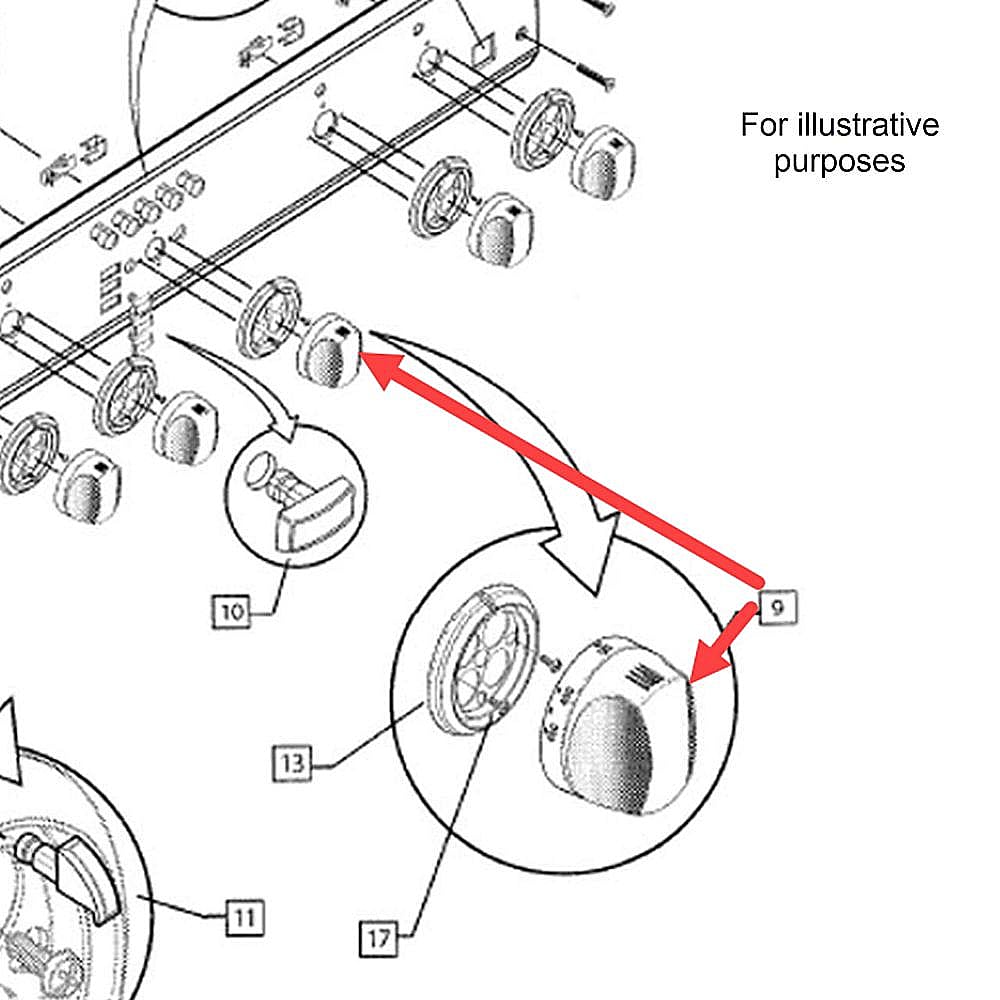 Part #240572, Fisher & Paykel Knob Assembly