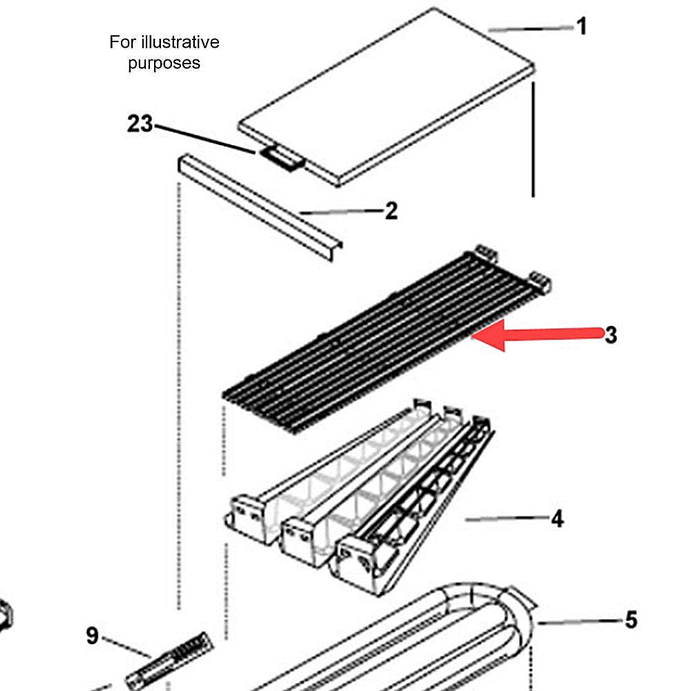 Part #210466, Fisher & Paykel Range Grill Cooking Grate