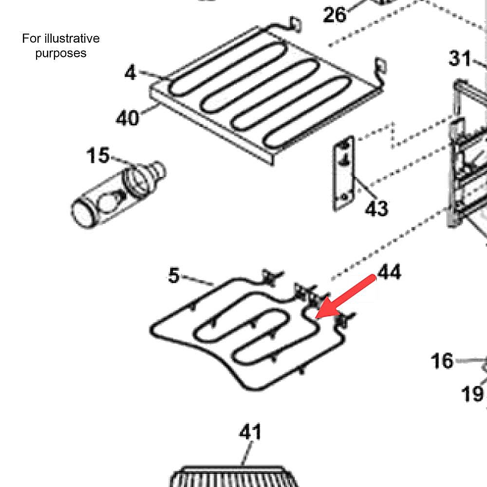 Part #211707, Fisher & Paykel Wall Oven Bake Element