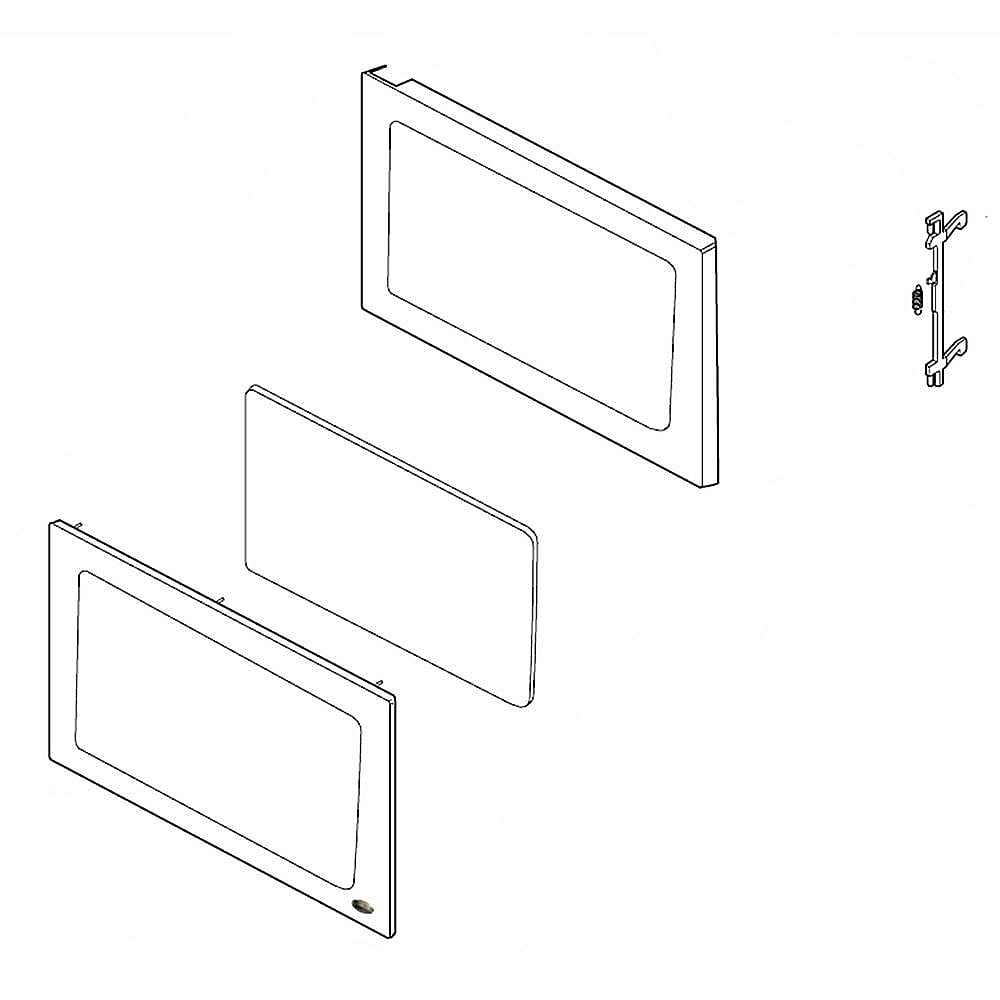 Part #212493, Dcs Fisher & Paykel Microwave Door Outer Panel Assembly
