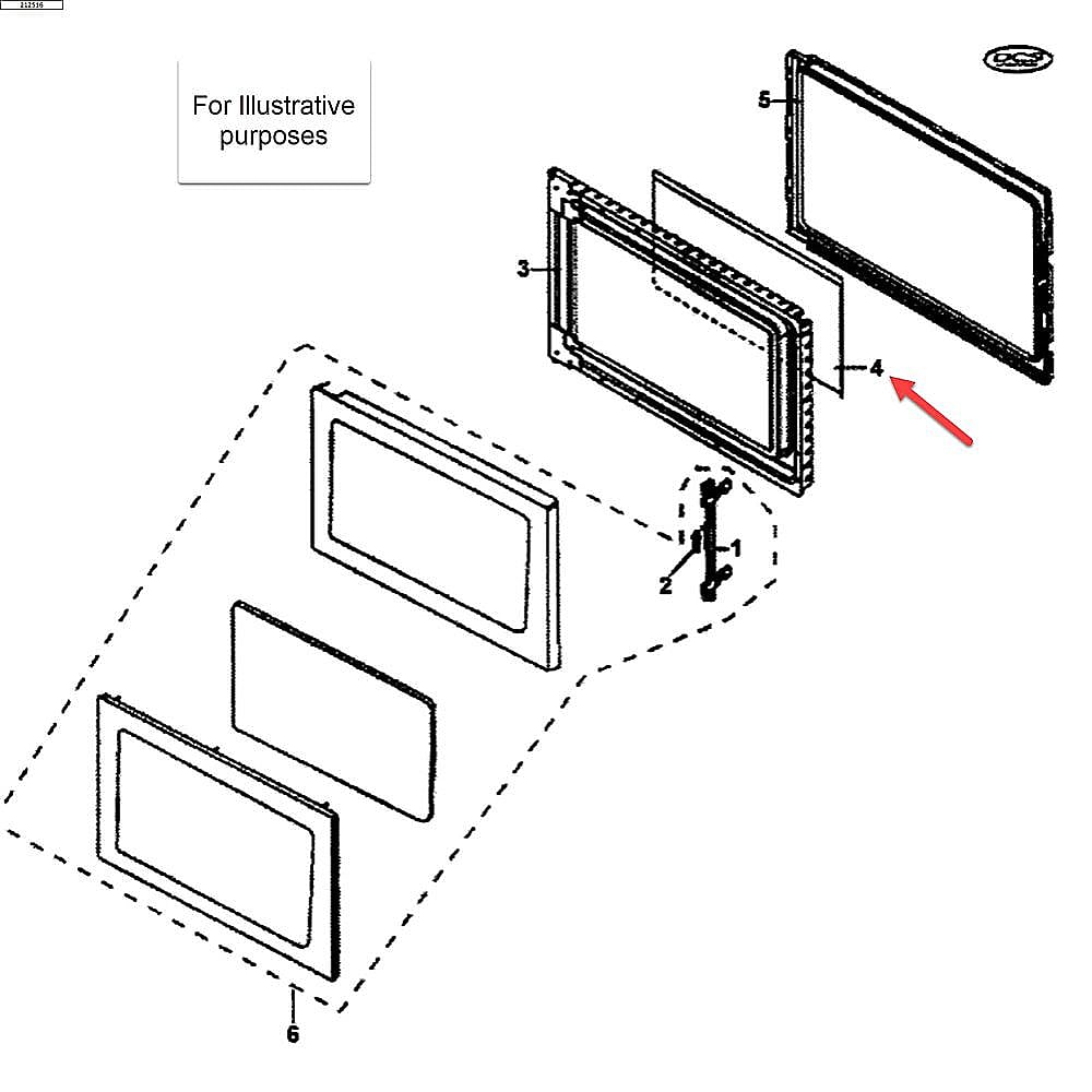 Part #212528, Dcs Fisher & Paykel Microwave Door Film