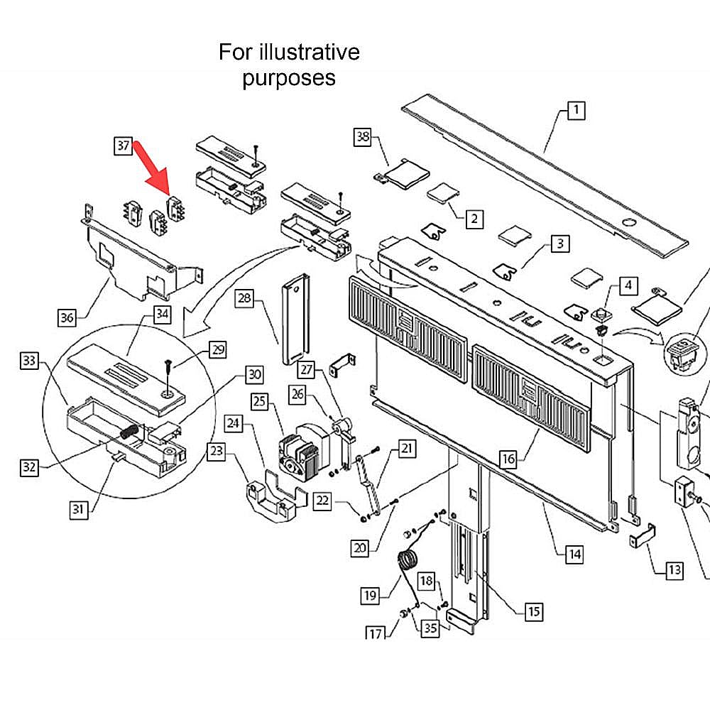 Part #212588, Fisher & Paykel Downdraft Vent Micro-Switch With Lever