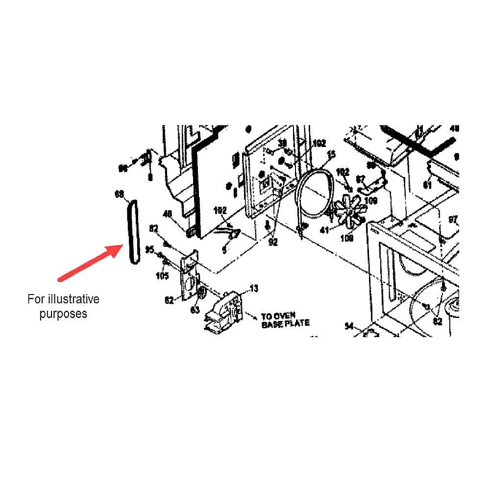 Part #213024, Dcs Fisher & Paykel Microwave Convection Fan Belt