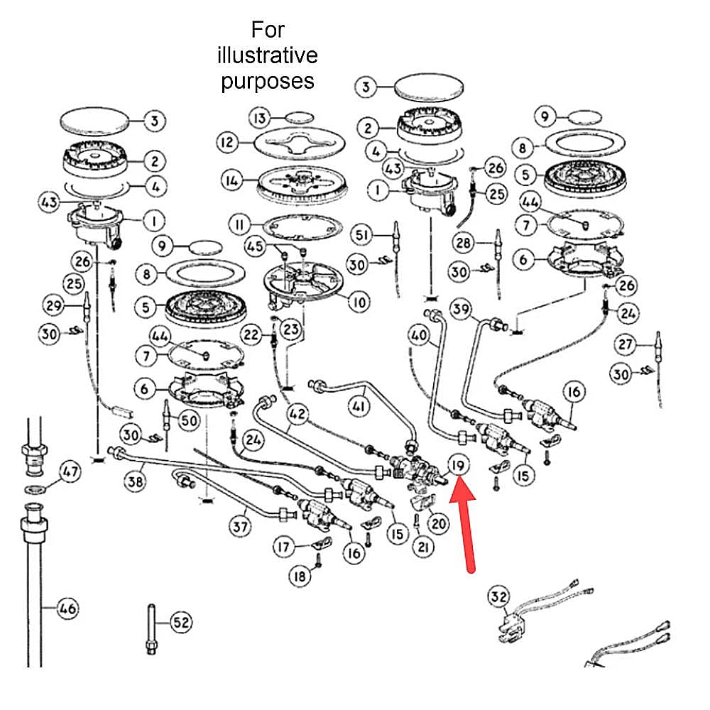 Part #573904, Fisher & Paykel Range Surface Burner Valve