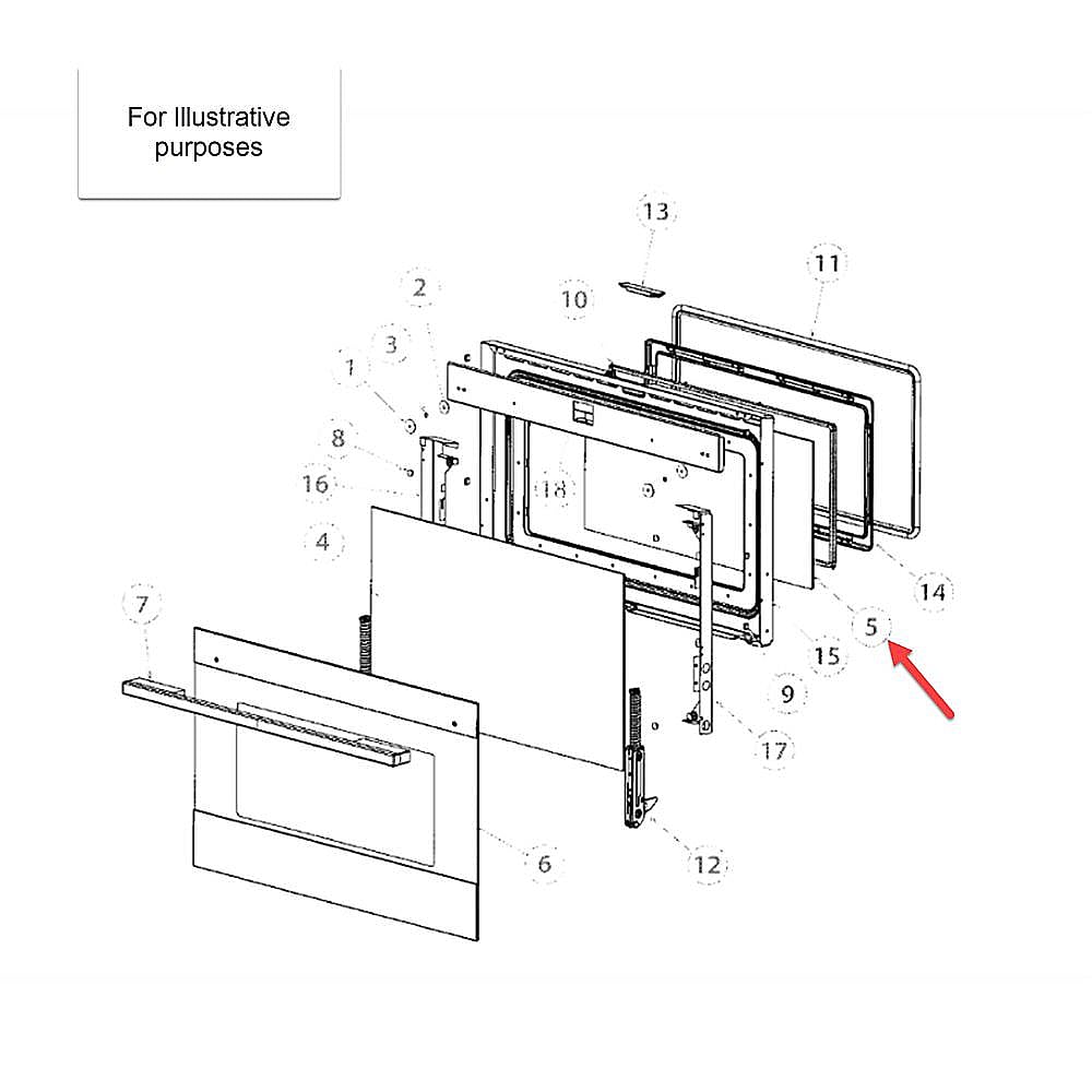 Part #577068P, Fisher & Paykel Inner Glass